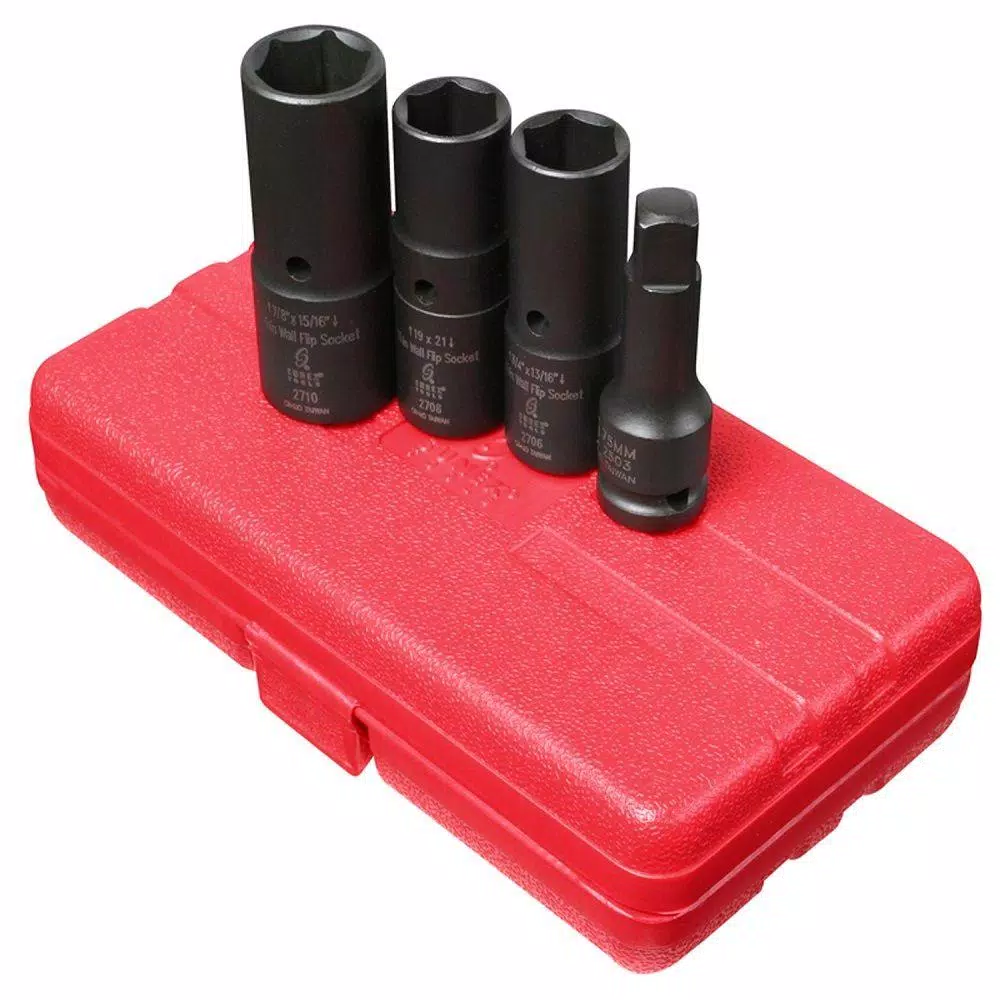 SUNEX TOOLS 1/2 in. Drive Wall Socket Set Flip (4-Piece) and#8211; XDC Depot