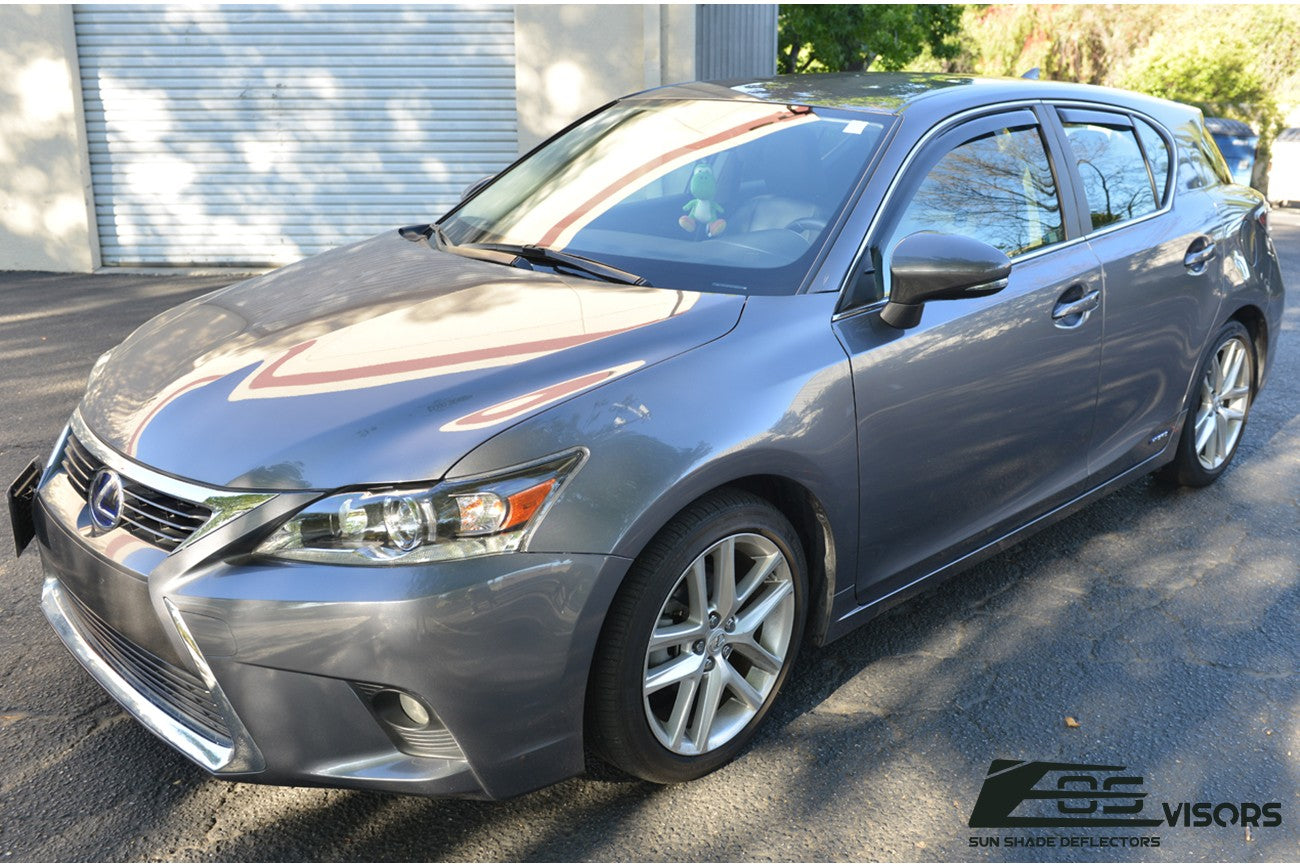 Extreme Online Store for 2011-2017 Lexus CT200h | EOS Visors in-Channel Style JDM Smoke Tinted Side Vents Window Deflectors Rain Guard