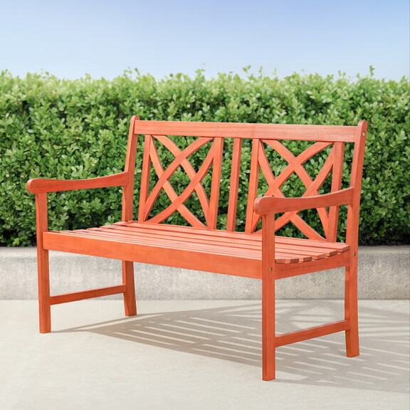 Anwyll Reddish Brown 2 Seater Tropical Wood Garden...