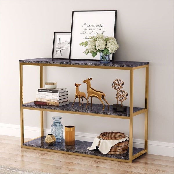 3-Tier Sofa Console Table， Vintage Entry Table