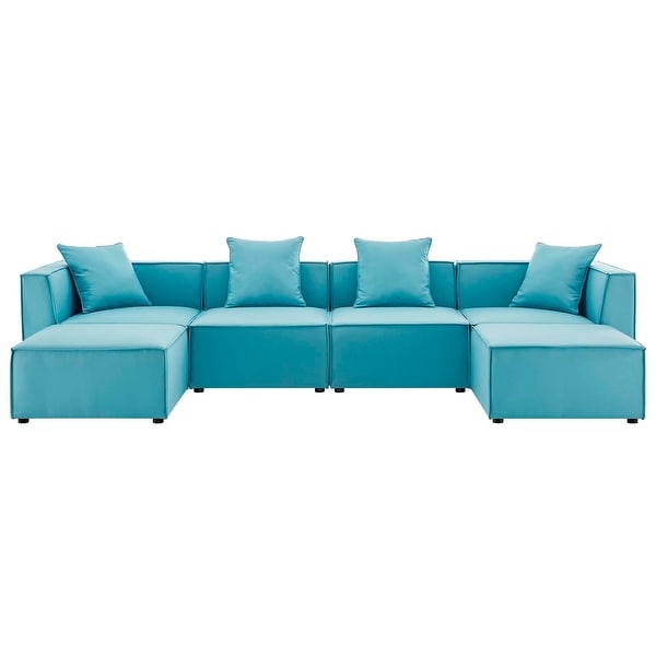 Saybrook Outdoor Patio Upholstered 6Piece Sectional Sofa