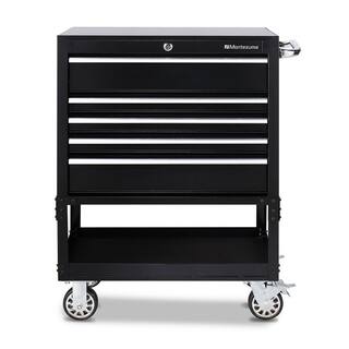 Montezuma 30 in. 5-Drawer 1-Shelf Steel Utility Tool Cart BK3005UC