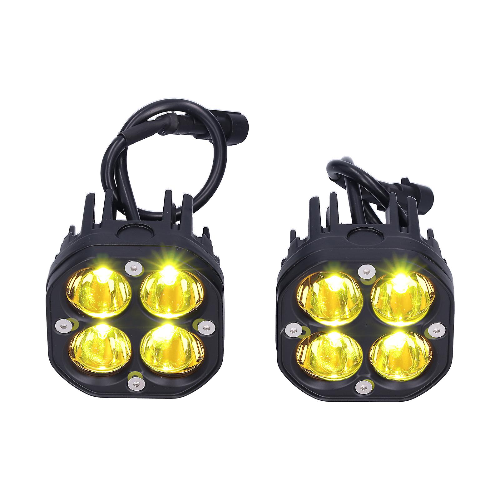 3in Driving Fog Light 40w 6000k Yellow Led Spotlight 10v30v Universal For Offroad Utv Motorcycle