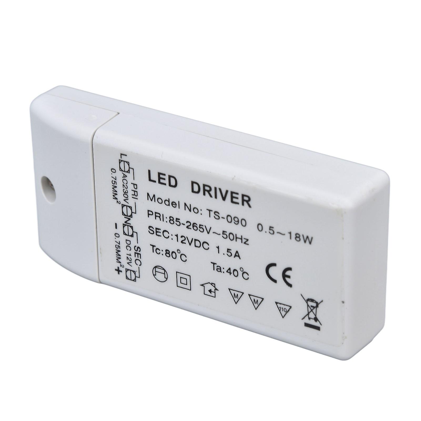 Led Transformer 18w 12vdc 1.5a Constant Current Led Driver For Cabinet Light Diy Lamp Ac 85265v