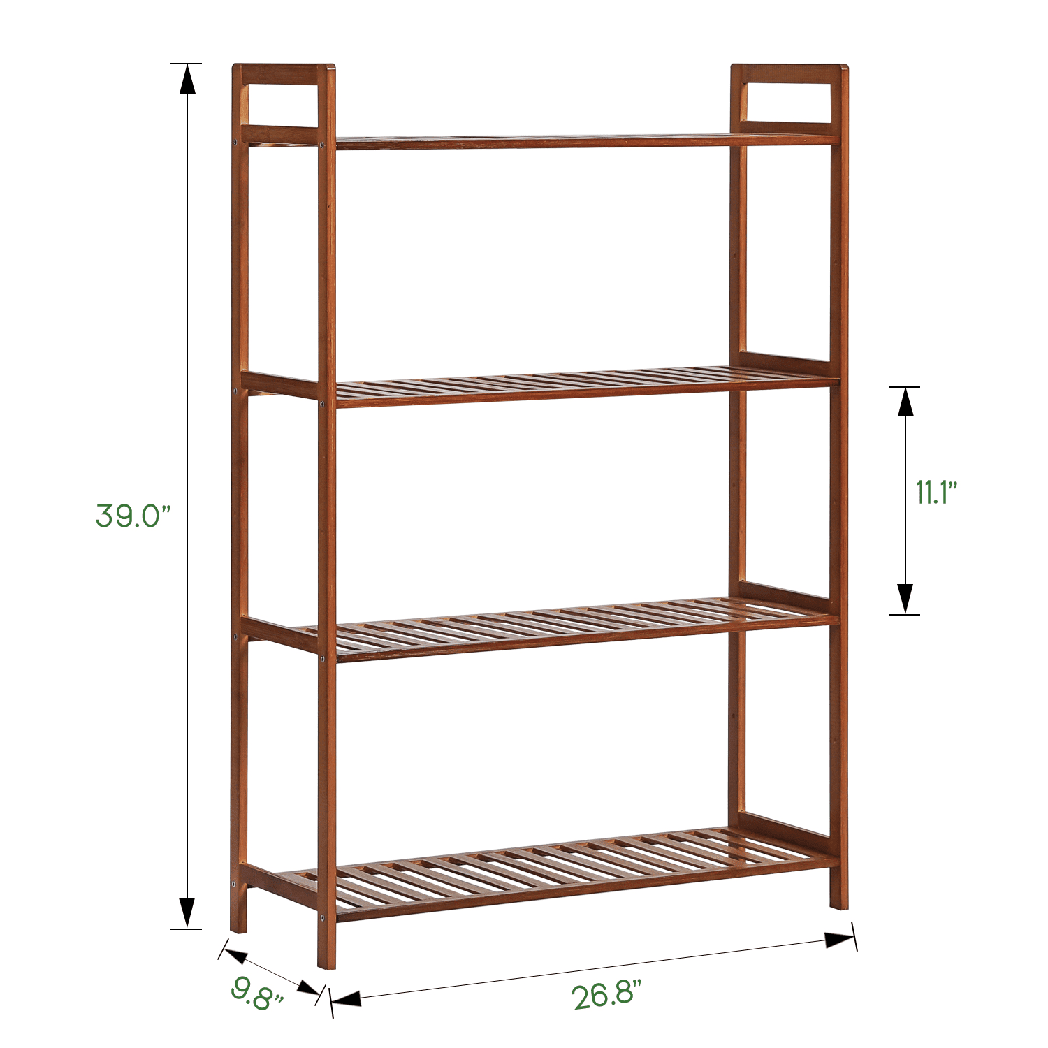 MoNiBloom Bamboo 4 Tiers Display Storage Rack， Multifunctional Shelving Unit， Brown