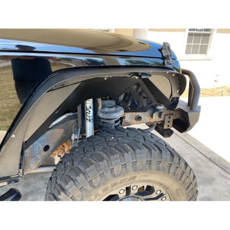 Kojem Pair Front Aluminum Inner Fender Liners Flares Kit Fits Jeep Wrangler 2007-2018 JK JKU 2/4 Door