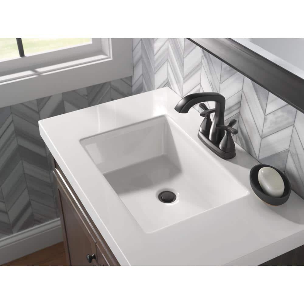 Delta Stryke 4 in Centerset 2Handle Bathroom Faucet in Matte Black