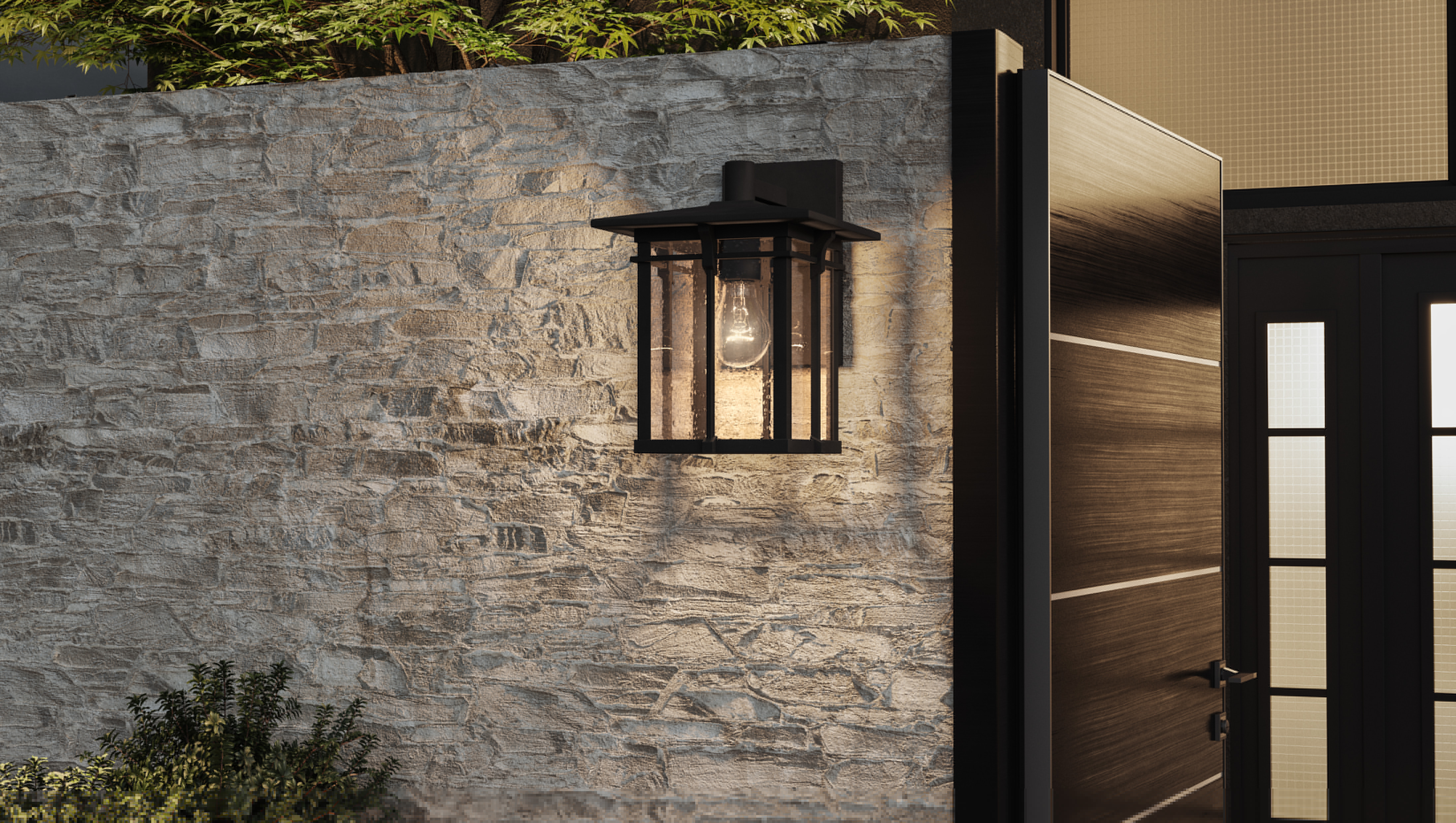 Ashley Harbour Finn 1Light Matte Black Outdoor Wall Lantern  Crowdfused