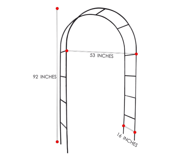 1. GO Steel Garden Arch, 7'8" High x 4'5" Wide, Garden Arbor for Various Climbing Plant, Outdoor Garden Lawn Backyard