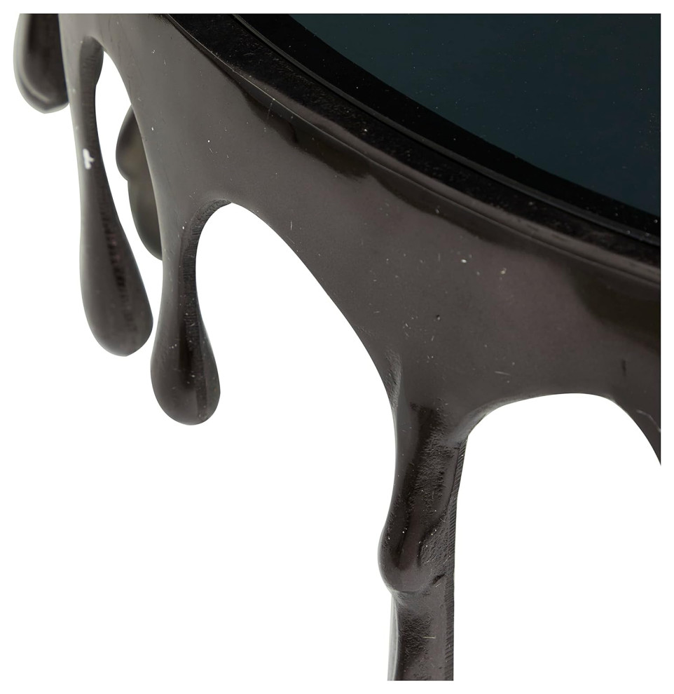 Contemporary Coffee Table  3D Sculpted Dripping Body  ampBlack Glass Top   Contemporary   Coffee Tables   by Decor Love  Houzz