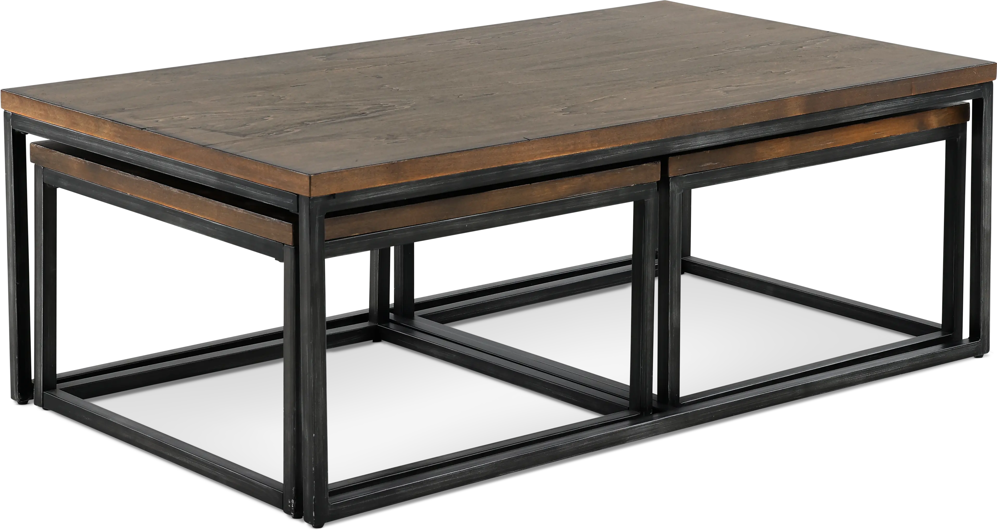 Chandler Industrial Brown Table， Set of 3