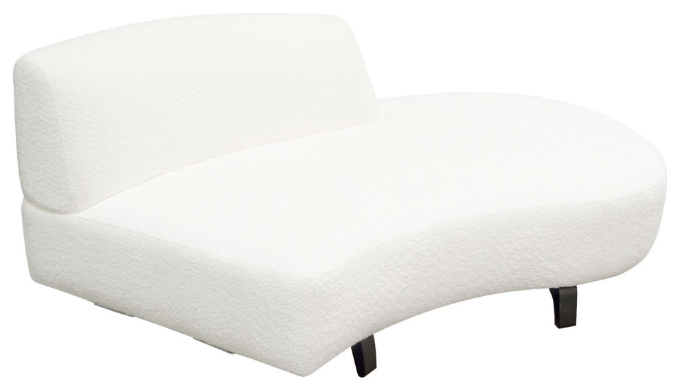 Vesper Curved Armless Right Chaise  White   Transitional   Indoor Chaise Lounge Chairs   by AMOC  Houzz