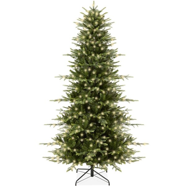 6ft PreLit Artificial Aspen Christmas Tree，Noble Holiday Décor w/ 1，350 Branch Tips，2in1 Multicolor LED Lights