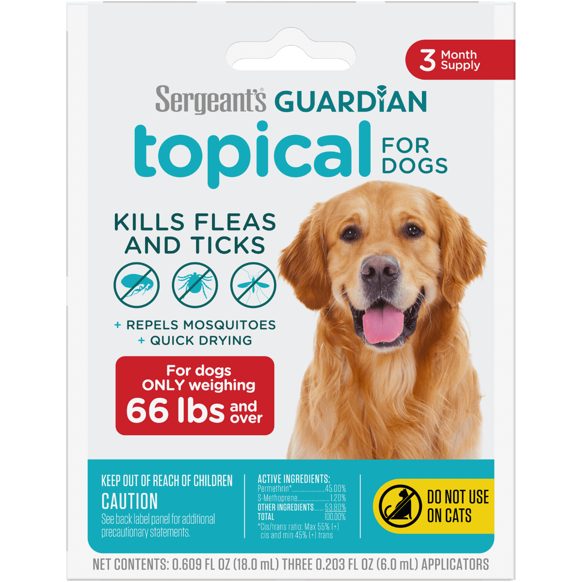 Sergeant’s GUARDIAN® Flea and Tick Topical for Dogs >66lbs