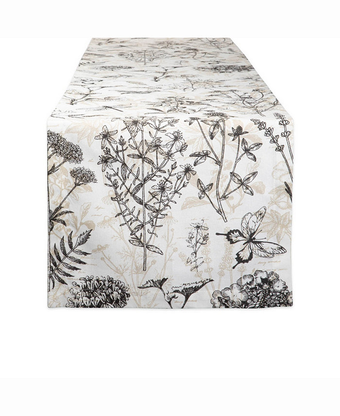 Design Imports Botanical Print Table Runner 14 X 72