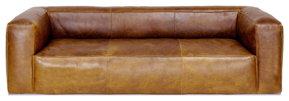 Cooper Leather Sofa  Cognac   Contemporary   Sofas   by Primitive Collections  Houzz