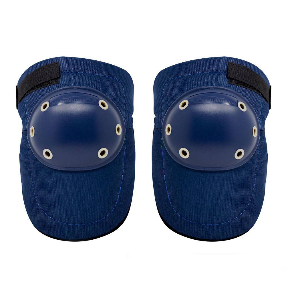 Safe Handler Knee Pads - Tough Cap Thick Foam Padding Adjustable Elastic Straps (Blue) BLSH-ES-PE-KP