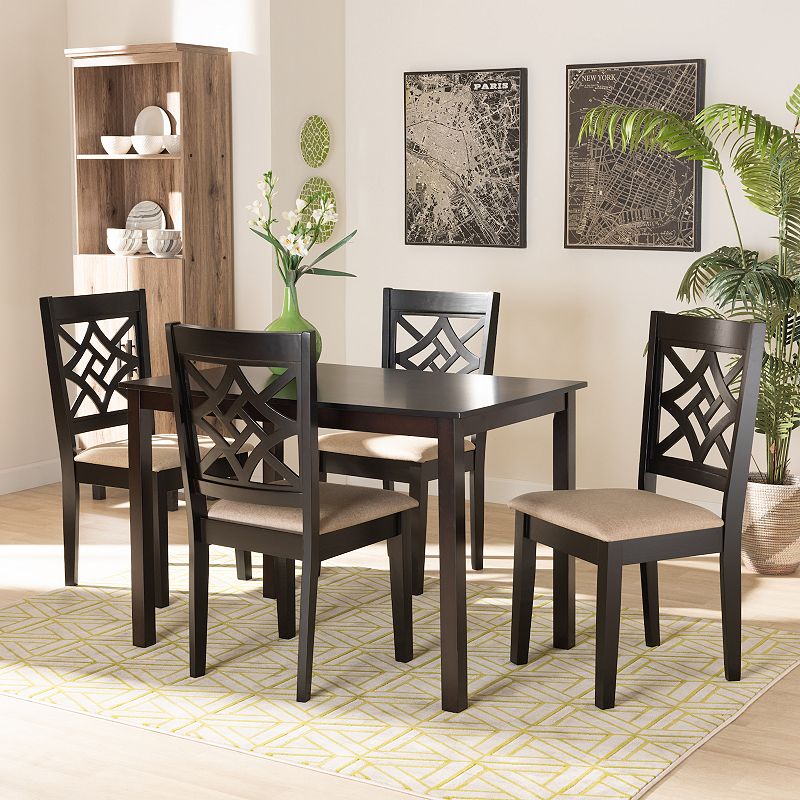 Baxton Studio Nicolette Dining Table and Chair 5-piece Set