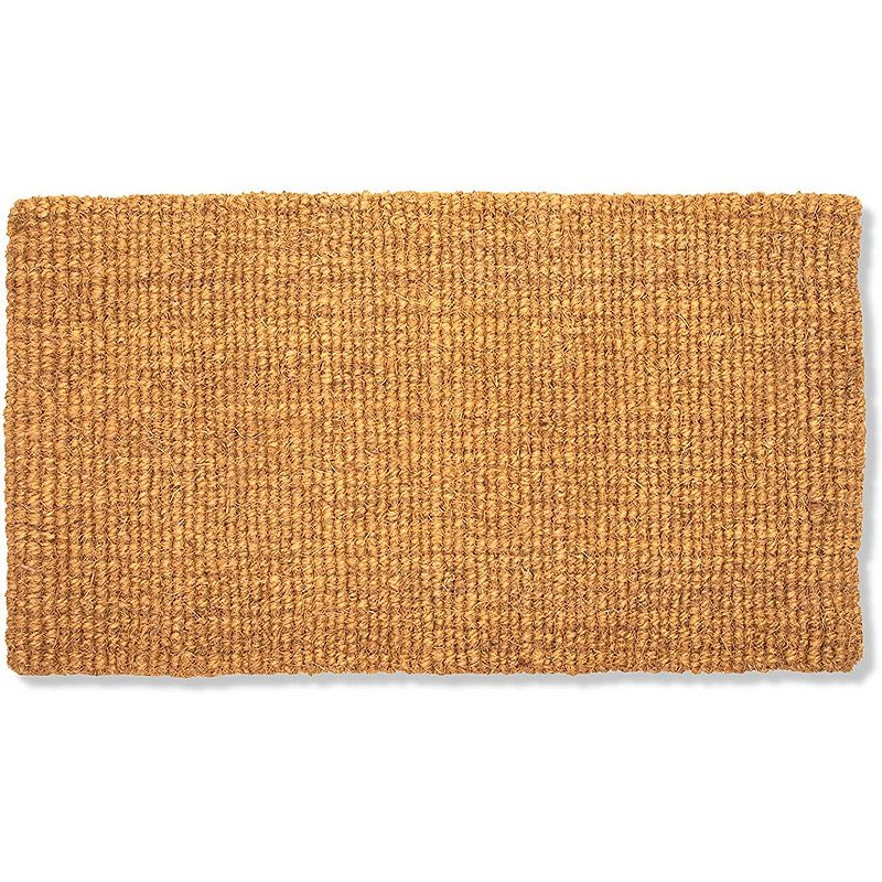 Plain Coco Coir Door Mat， Bare Natural Unadorned Doormat for Outdoor Entries， Suitable for Inside and Outside Use for Cleaning Men's and Women's Sandals， Shoes， and Boots (30x17 in)