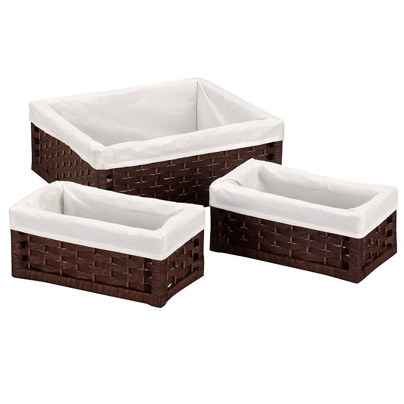 Household Essentials 3-pc. Lined Wicker Utility Basket Set