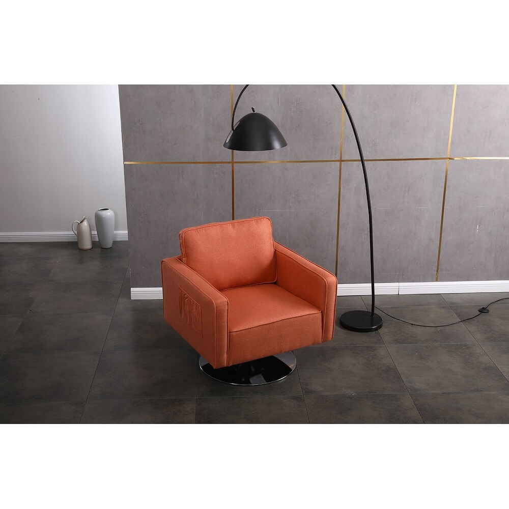 Modern Teddy Fabric Swivel Accent Chair