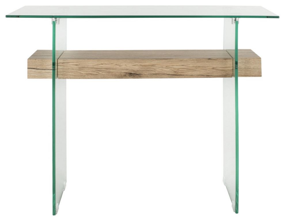 Lacy Rectangular Modern Glass Console Table Clear/Natural   Contemporary   Console Tables   by V.S.D Furniture  Houzz