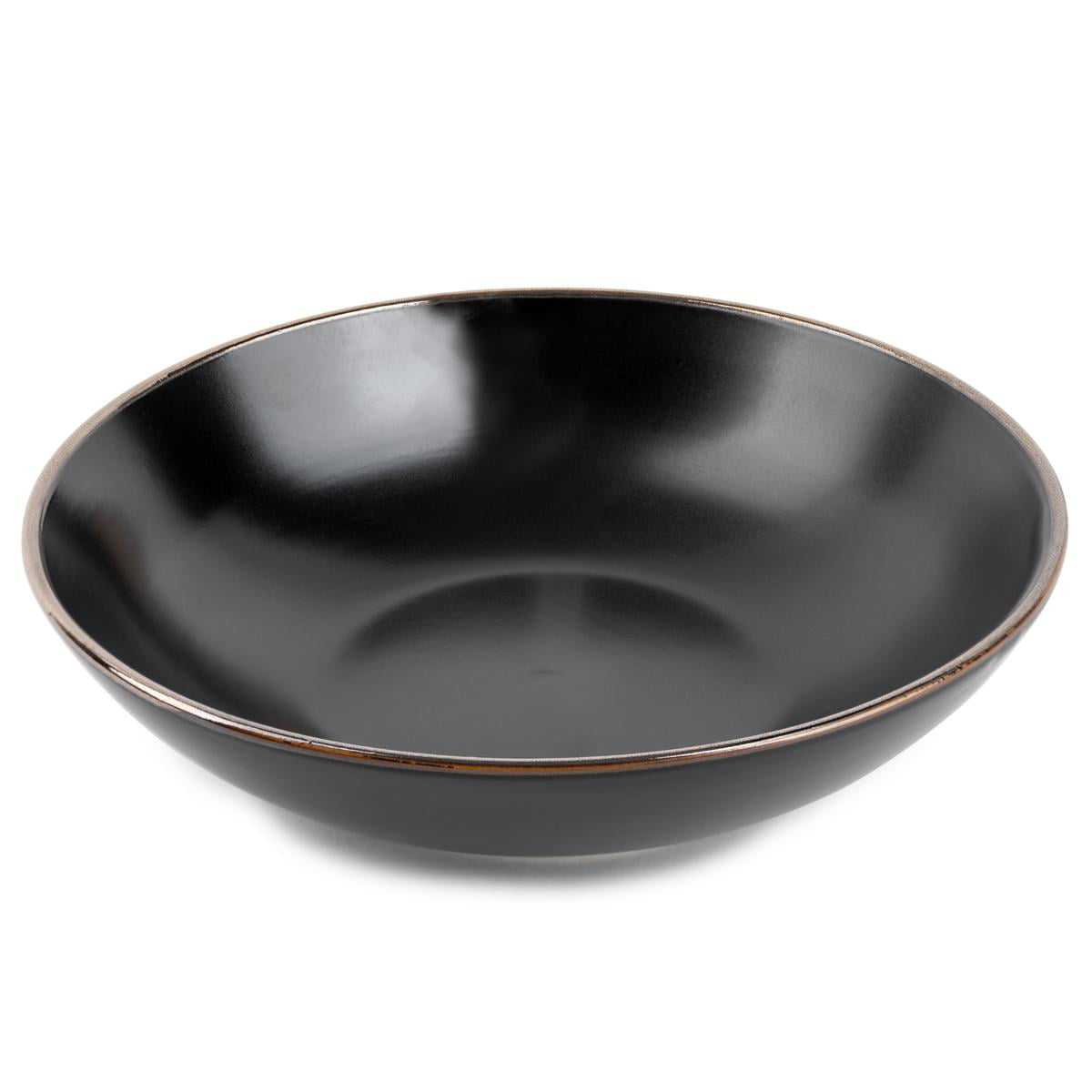 Thyme and Table Dinnerware Black Onyx Stoneware Round Soup Bowl