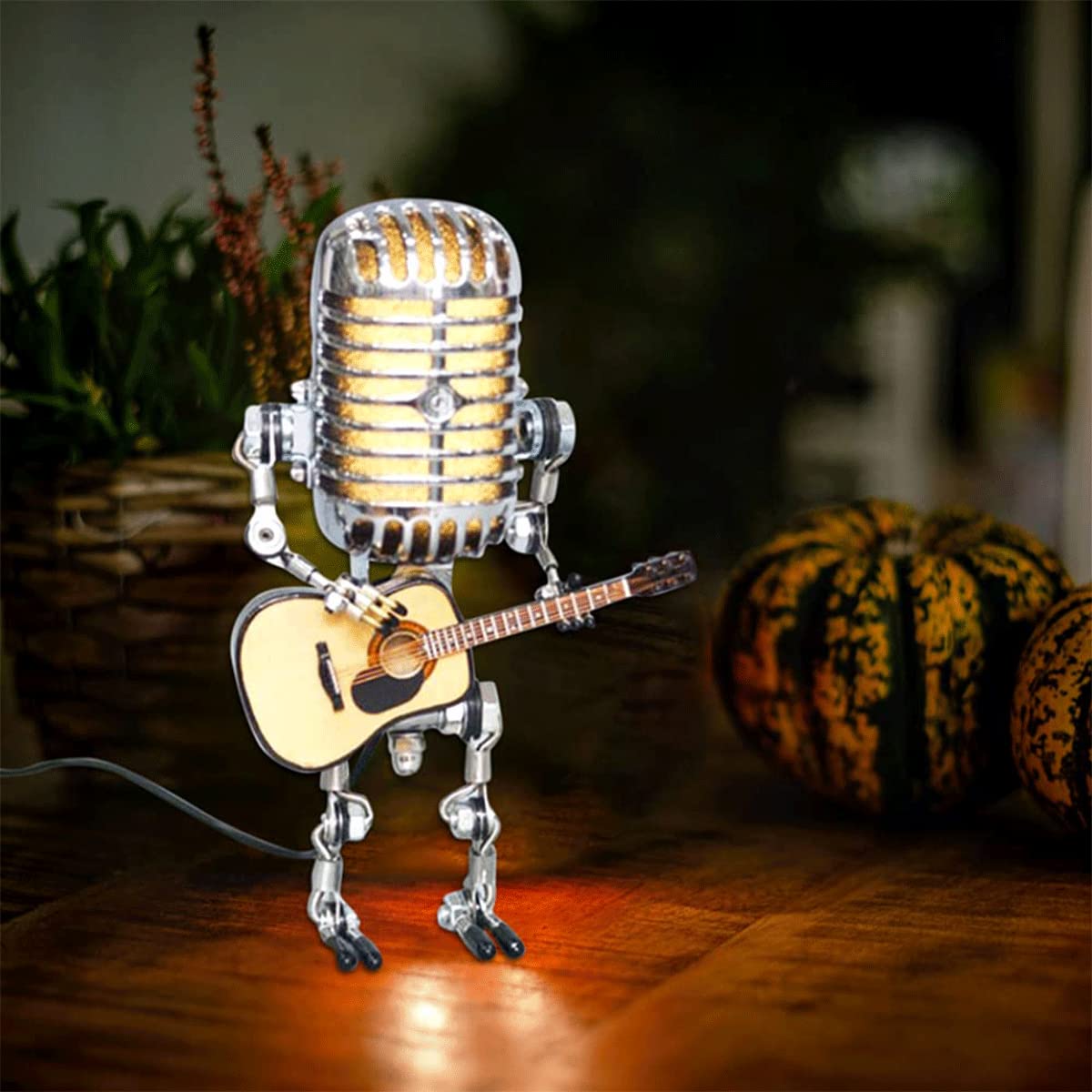 🔥  49% OFF🎁Vintage Metal Microphone Robot Desk Lamp🎸