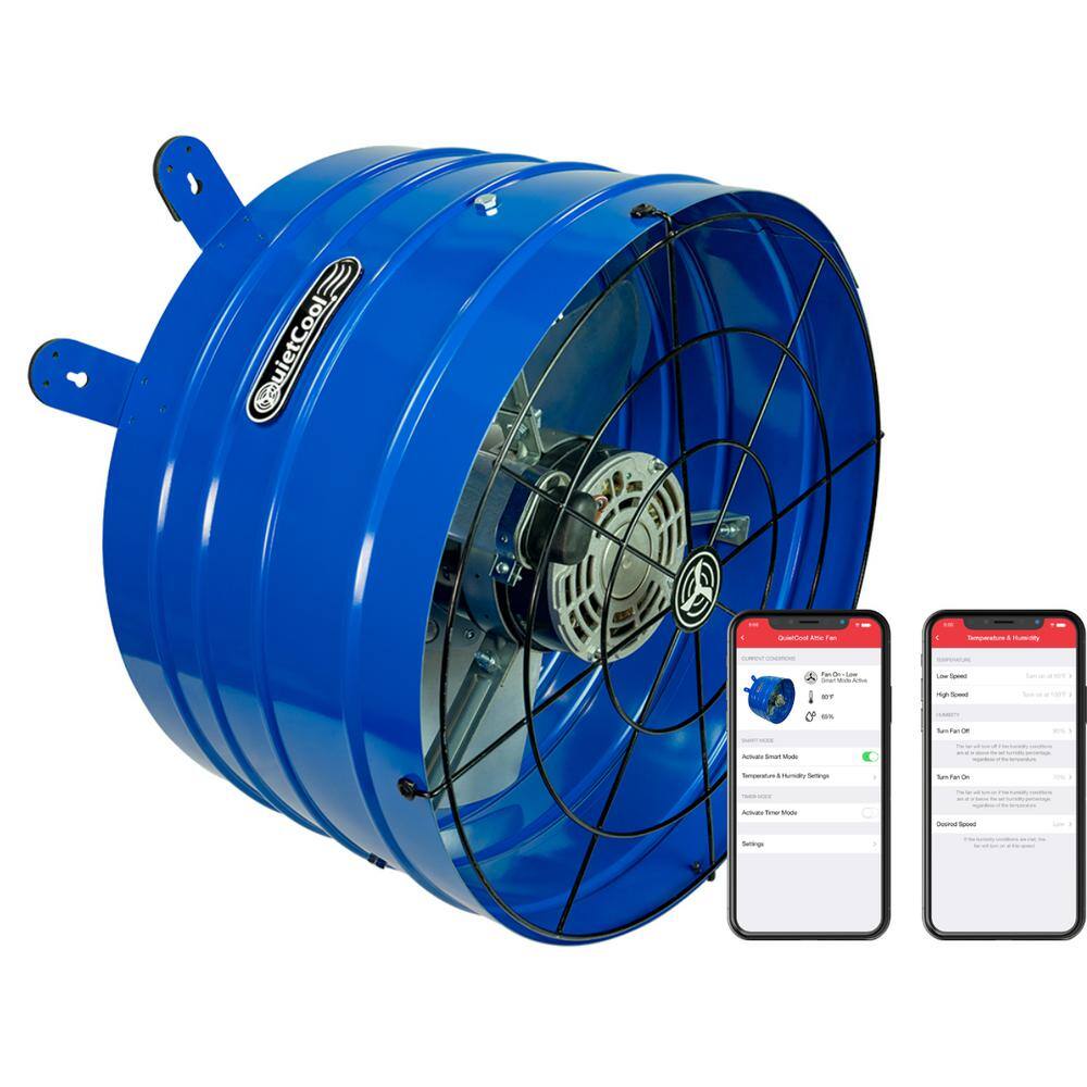 QuietCool 1945 CFM Smart App Controlled 2-Speed Gable Mount Electric Attic Fan AFG SMT PRO-2.0