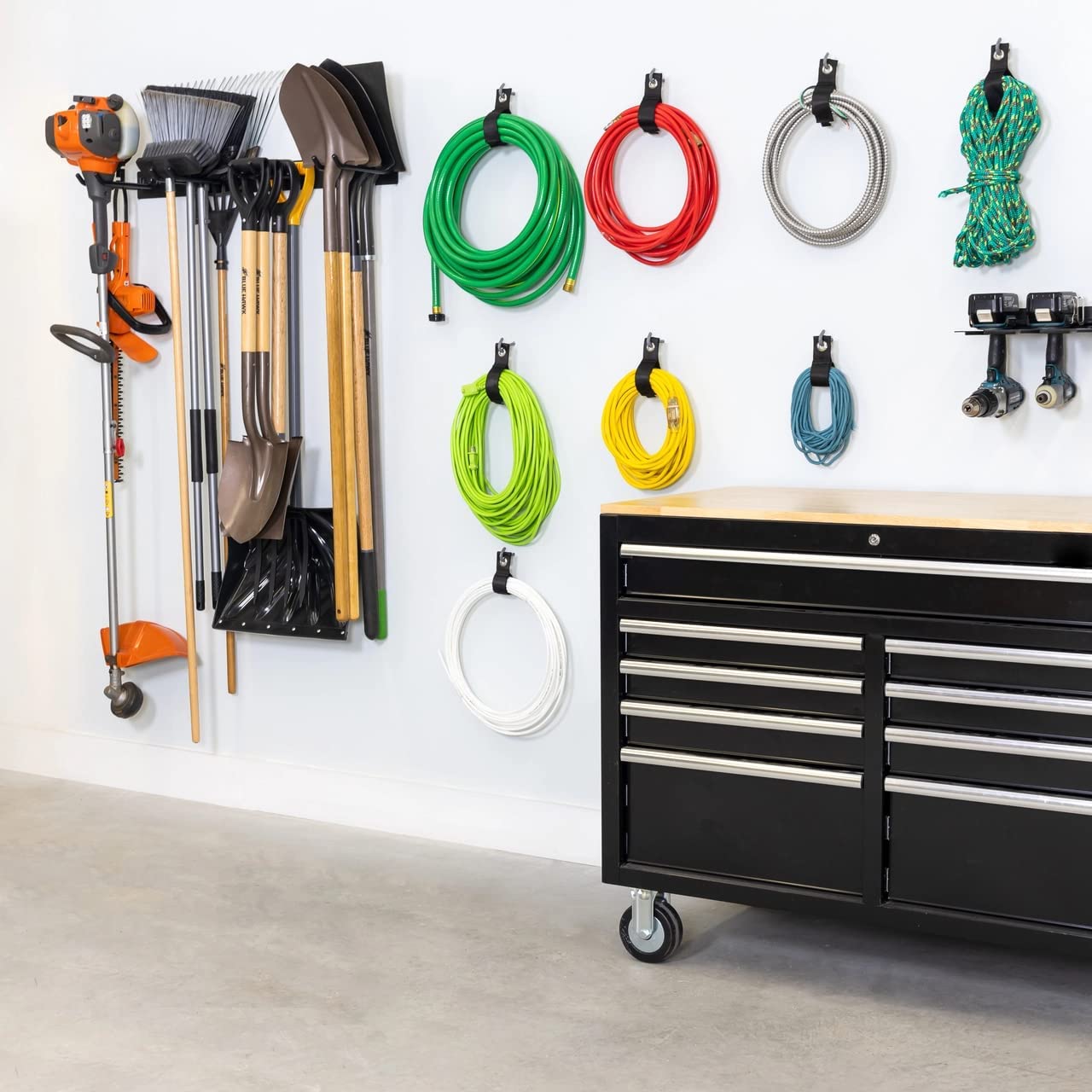 StoreYourBoard BLAT Tool Storage Rack， Garage Wall Mount， Garden， Yard， Shovels， Rakes， Brooms， Trimmers， Hoses， and More