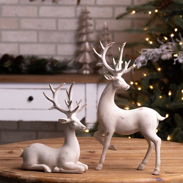 Gold Brushed Deer Figurine (Set of 2)