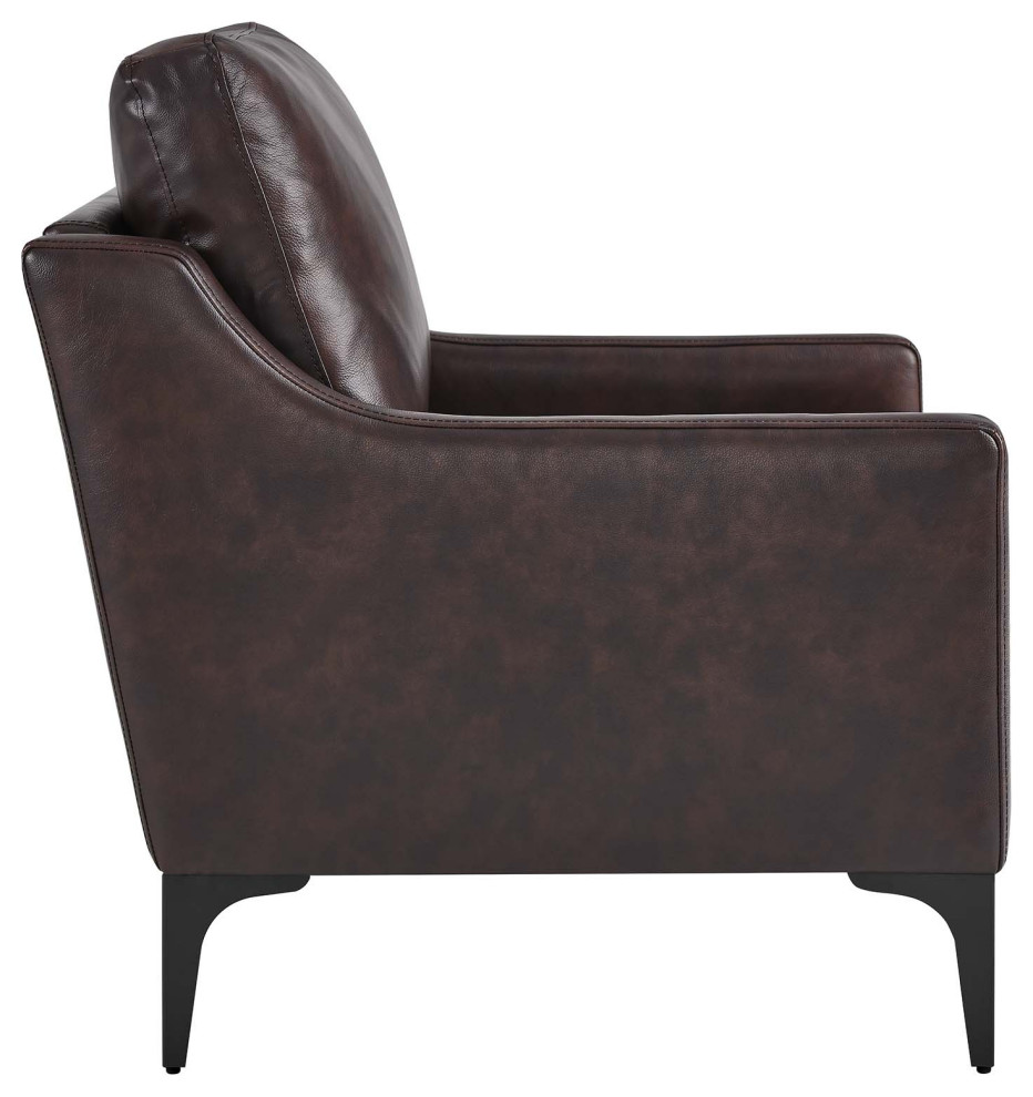 Corland Leather Armchair   Midcentury   Armchairs And Accent Chairs   by Modway  Houzz