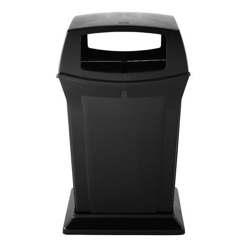 Rubbermaid FG917388BLA Ranger 45-Gallon Trash Can with 4 Openings， Black