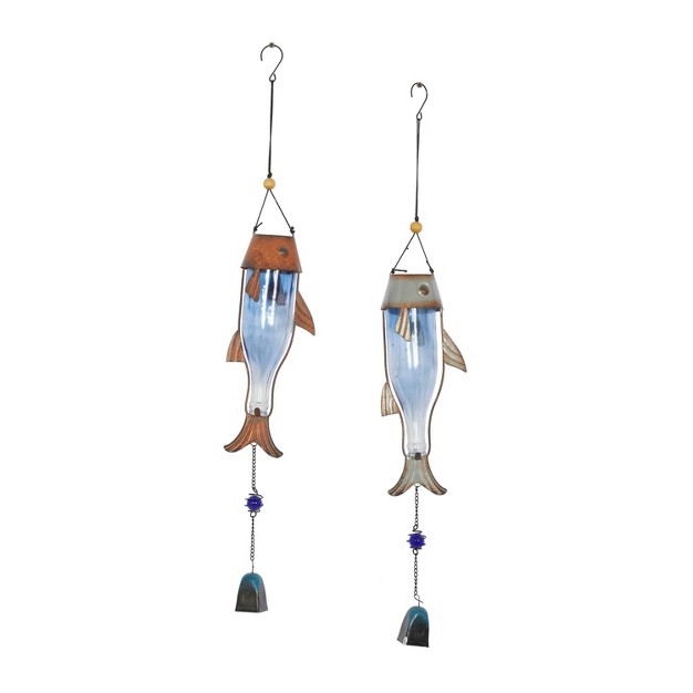 Coastal Fish Windchimes Blue copper Olivia amp May