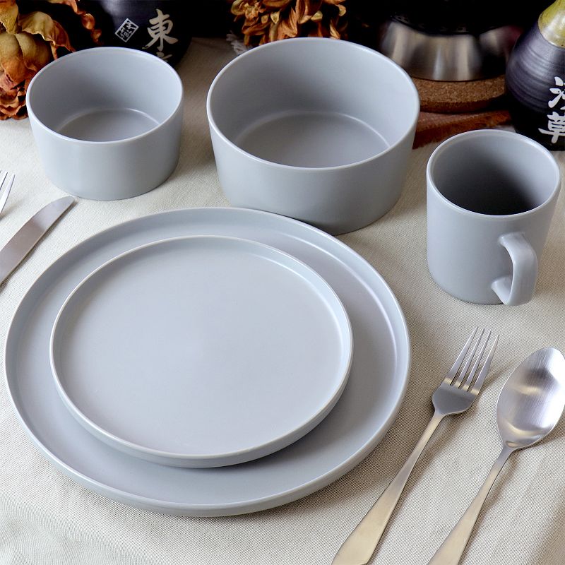 Elama Luxmatte Light Grey 20 Piece Dinnerware Set