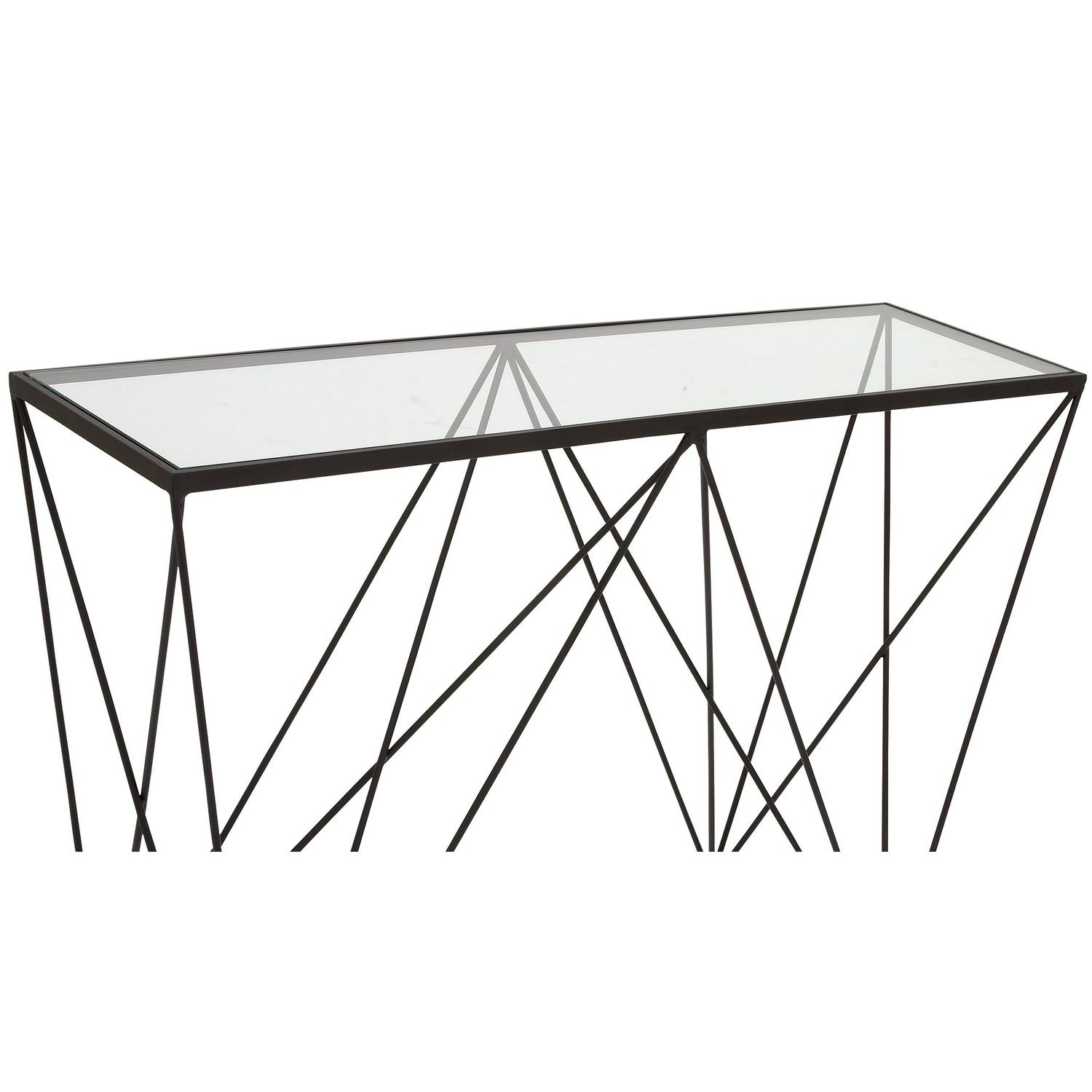 DecMode 30 x 46 Black Metal Modern Console Table