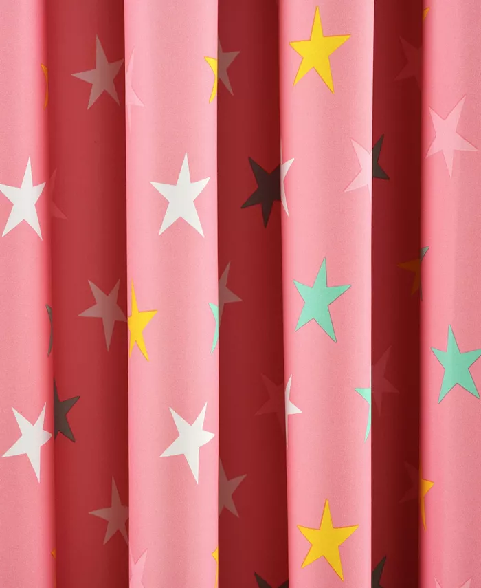 Lush Dandeacute;cor Unicorn Heart Rainbow Star Blackout Single Window Curtain Panel