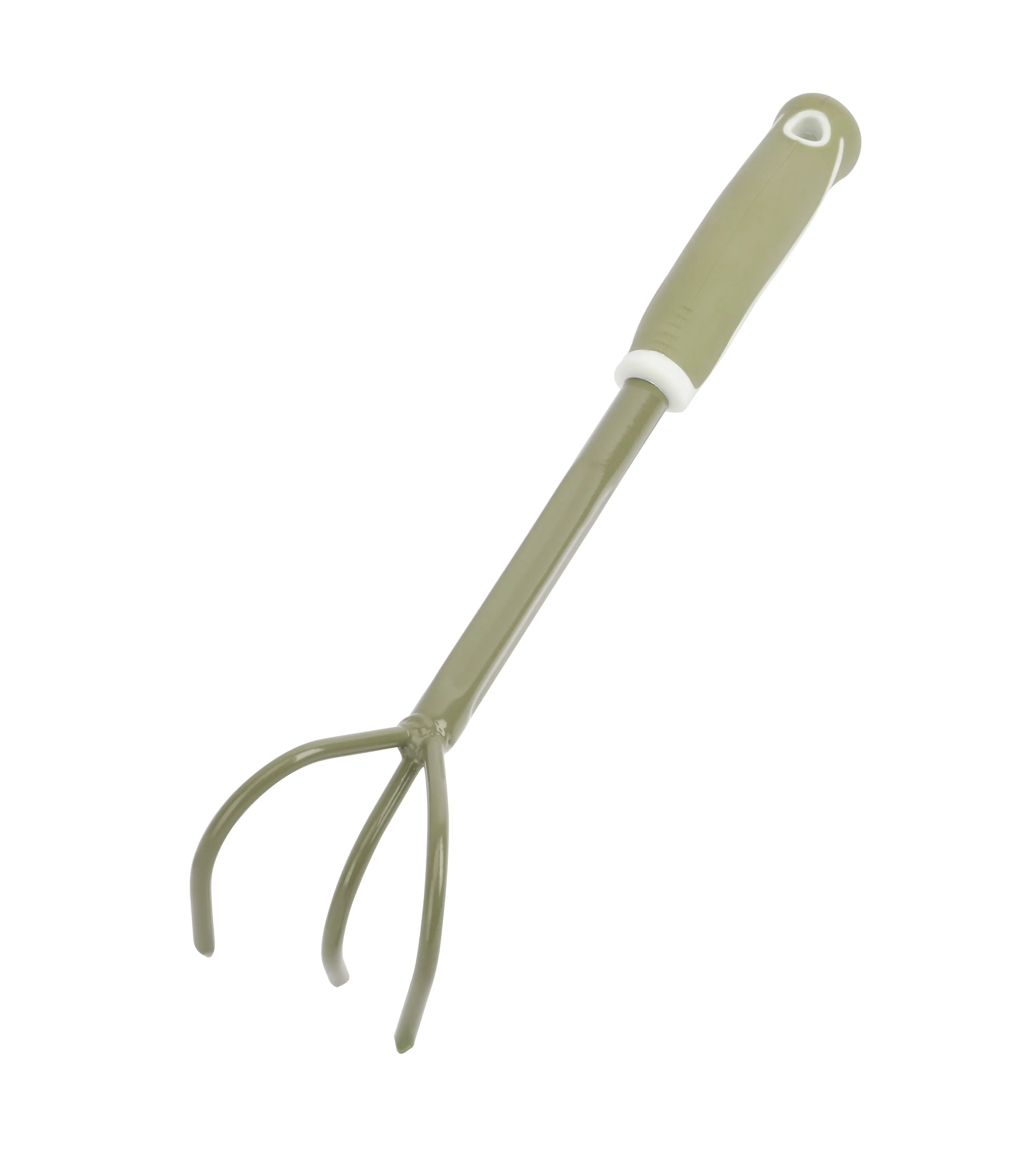 Good quality carbon steel metal PP TPR handle green white gardening hand tools cultivator