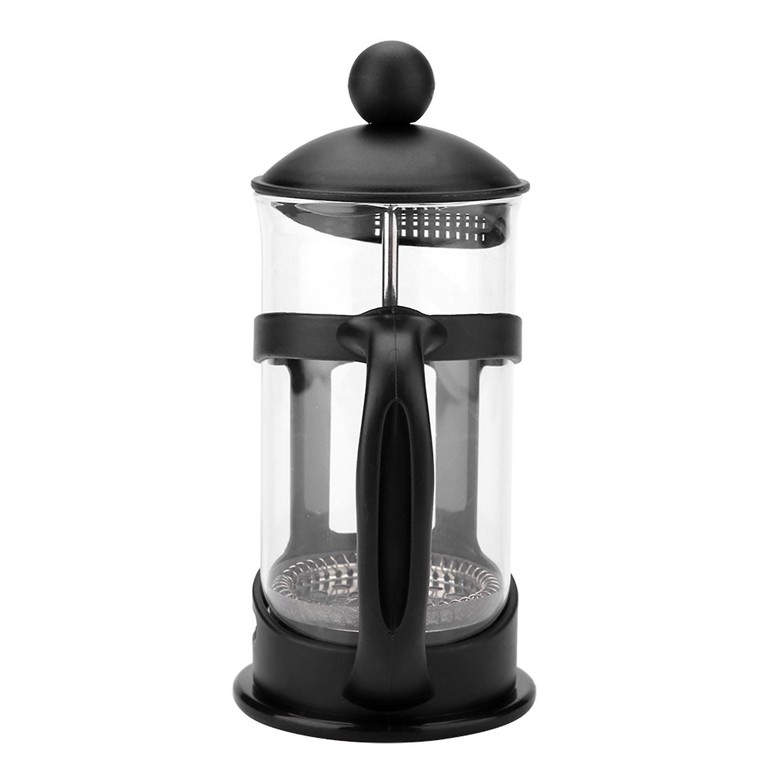 Portable Stainless Steel Glass Cafetiere French Press Maker Home Office Tea Coffee Pot(350mL)