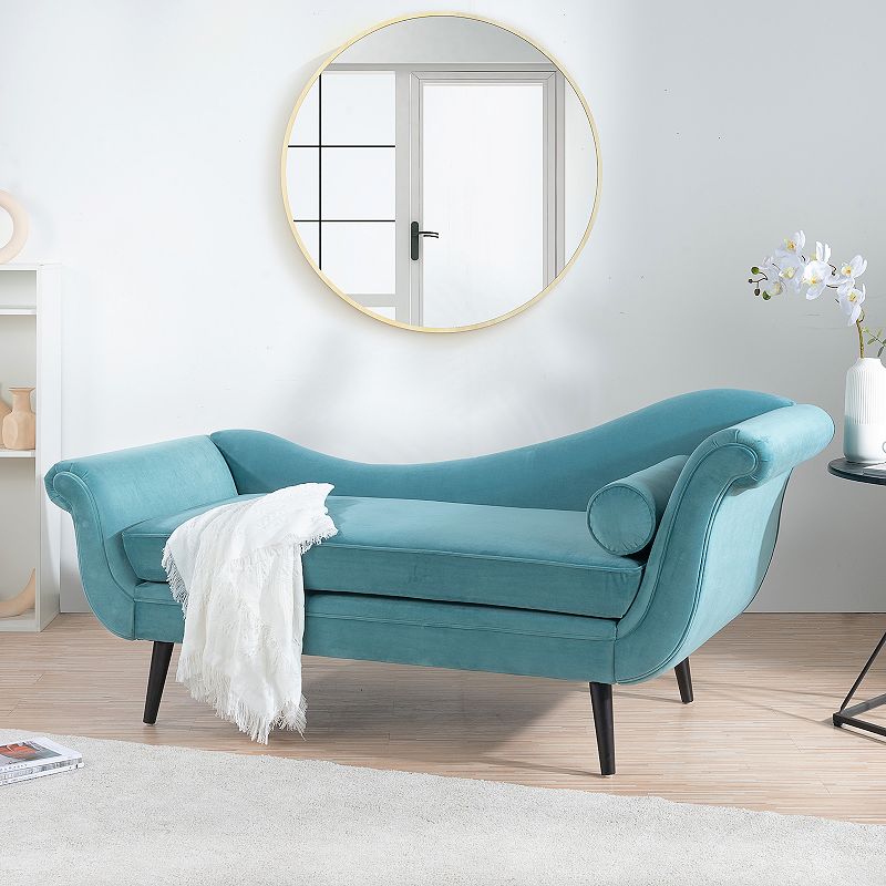 F.c Design Chaise Lounge With Scroll Arms