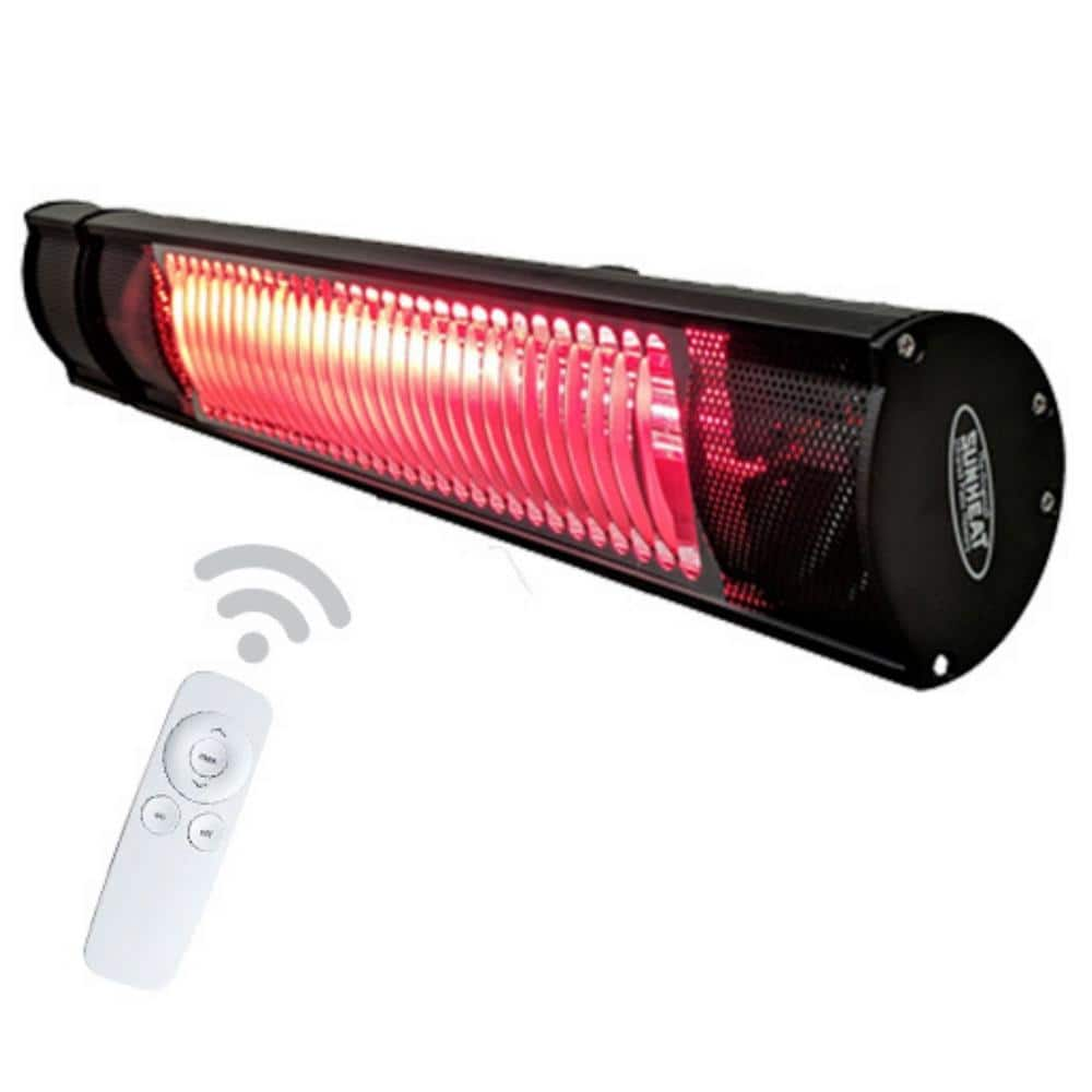 1500 Watt Black Wall (or Tripod) Mounted Infrared Electric Patio Heater with Remote SHWL15B-Remote