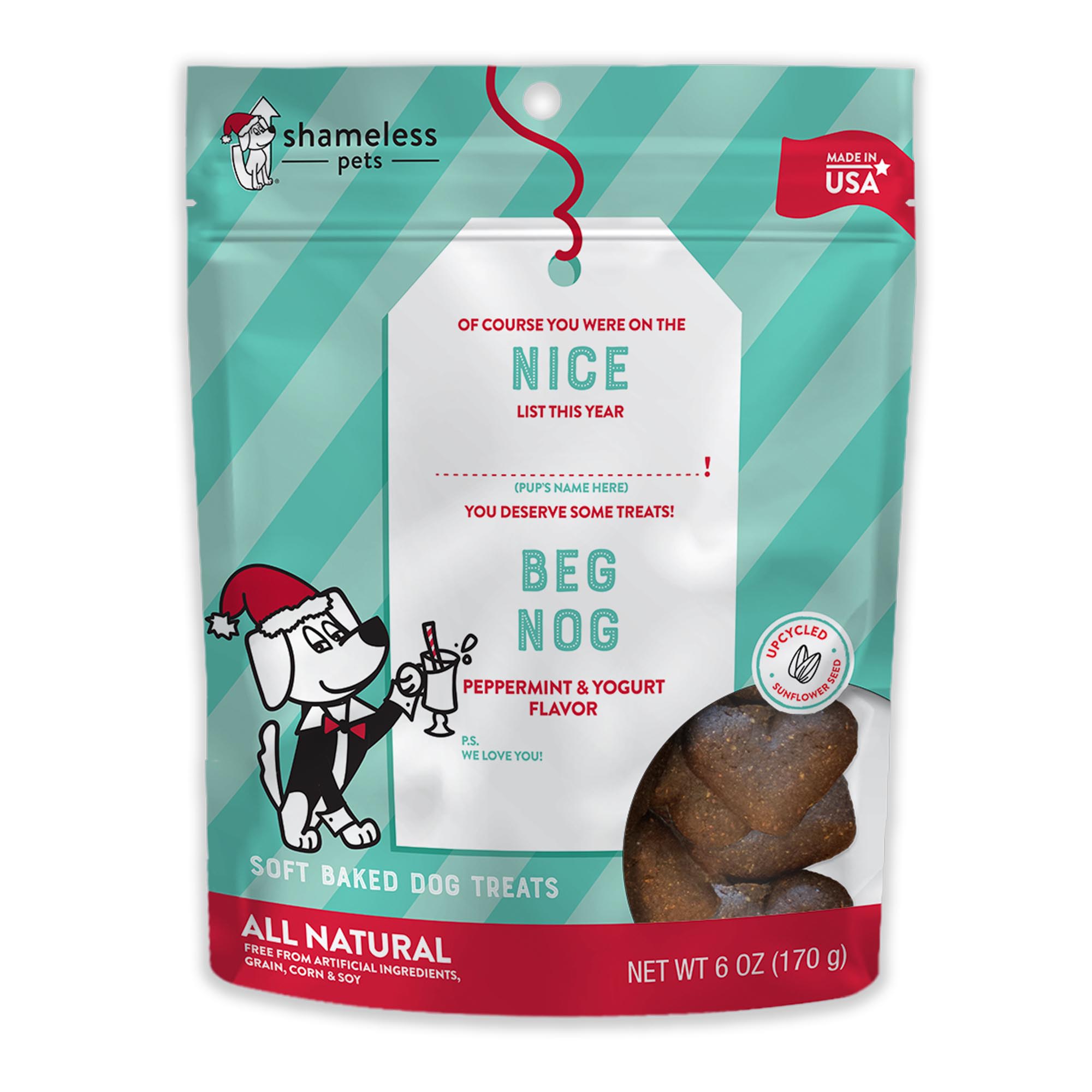 Shameless Pet Treats Nice Soft-Baked Peppermint  Yogurt Flavor for Dogs， 6 oz.