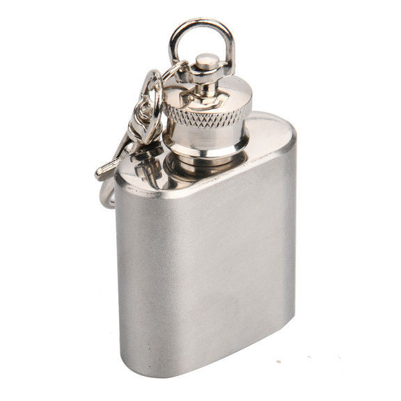 Aspire Blank 1 oz Stainless Steel Key Chain Hip Fl...