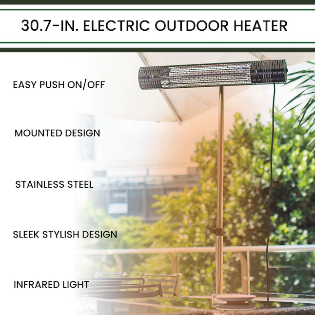 Hanover HAN1031IC-SLV 5118-BTU 120-Volt Silver Stainless Steel Electric Patio Heater