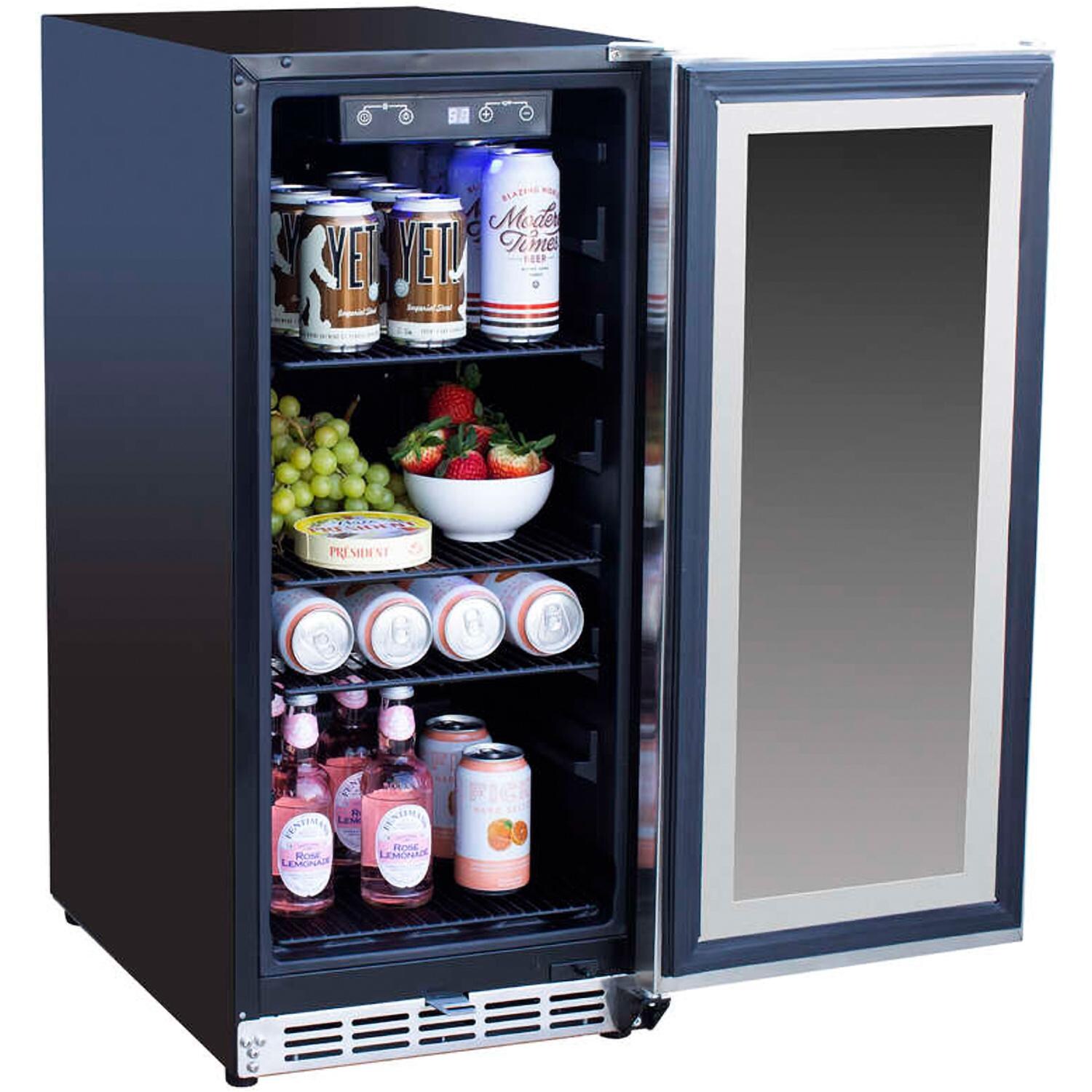 Summerset 15-Inch Outdoor Rated Fridge w/ Glass Door