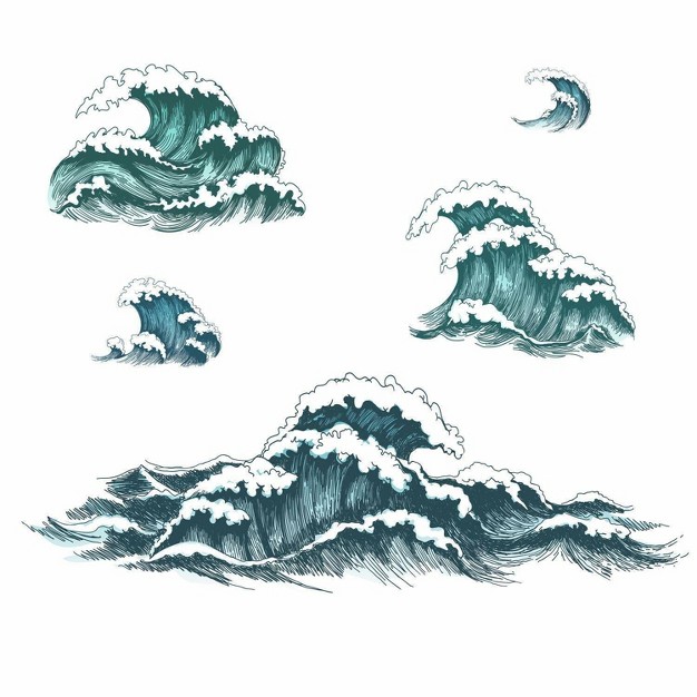 Great Wave Peel And Stick Giant Wall Decal Roommates