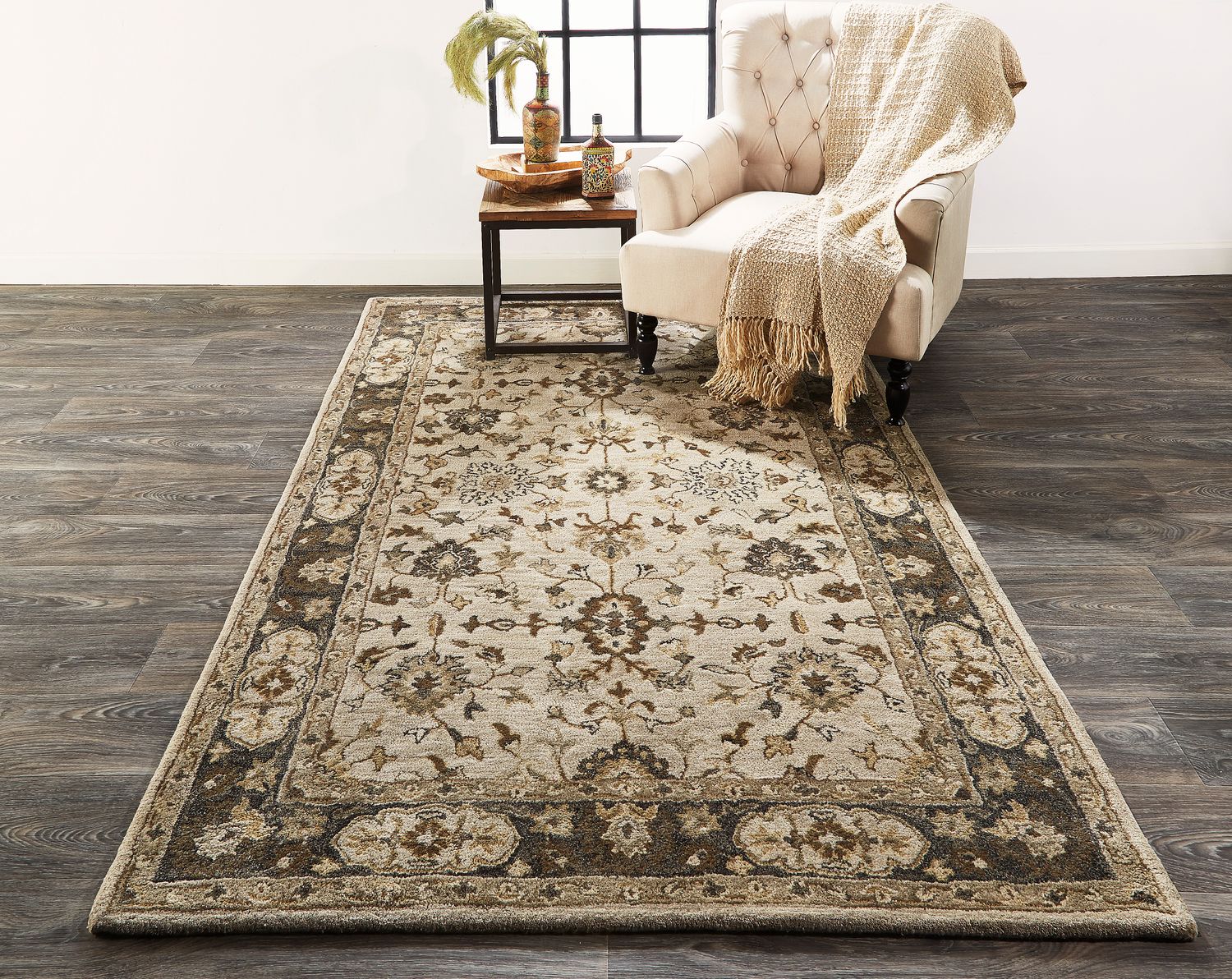 Botticino Hand Tufted Gray and Beige Rug by BD Fine