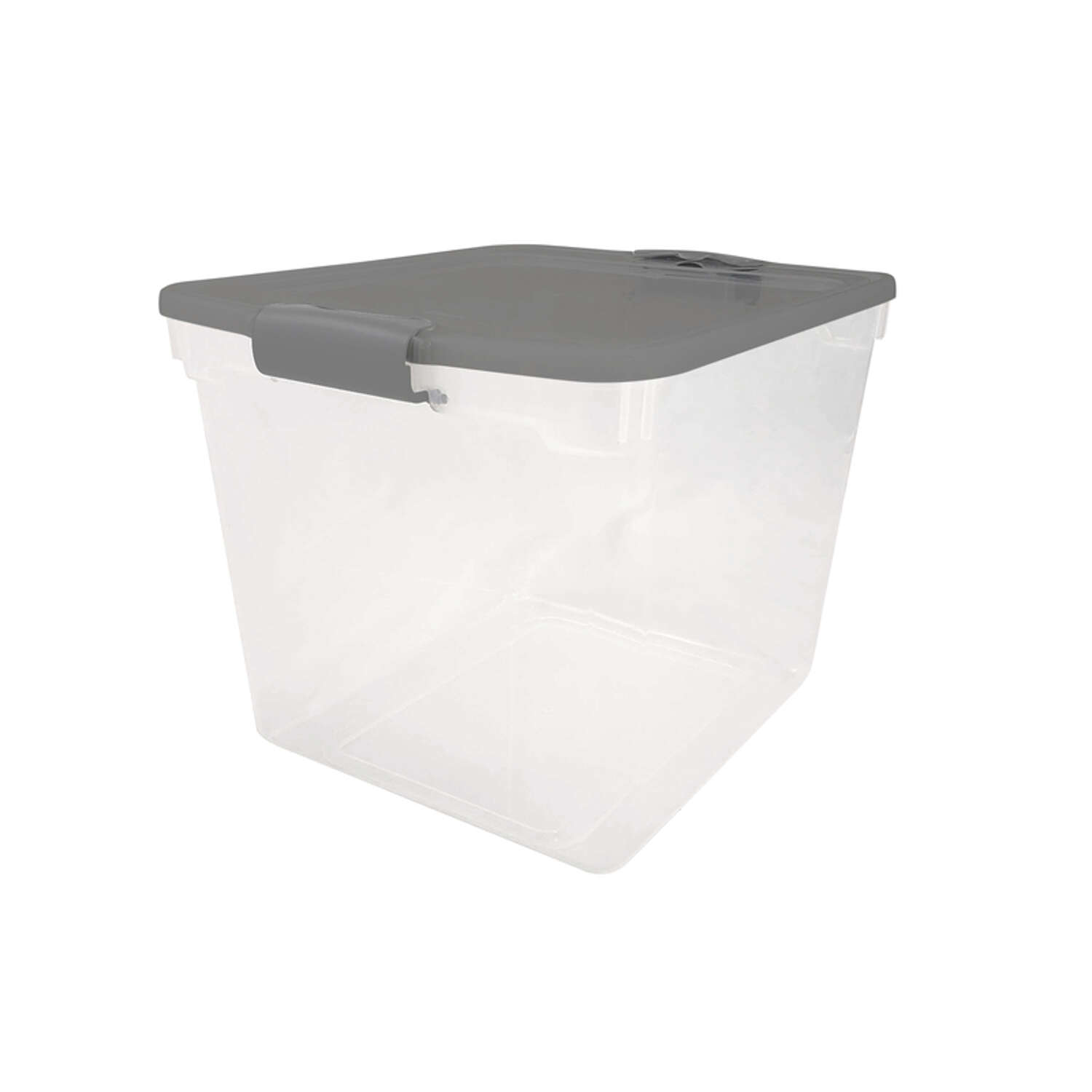 Homz Latching 31 qt Black/Clear Storage Tote 12-1/8 in. H X 13 in. W X 16-1/4 in. D Stackable