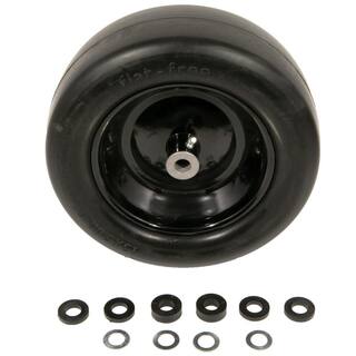 Arnold Universal 13 in. x 5 in. Smooth Tread Black Rim Flat Free Wheel Assembly for Zero-Turn Mowers w34 in. or 58 in. Axles 490-325-0062