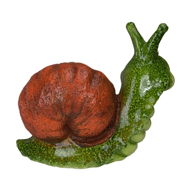 Green And Brown Snail Outdoor Garden Statue